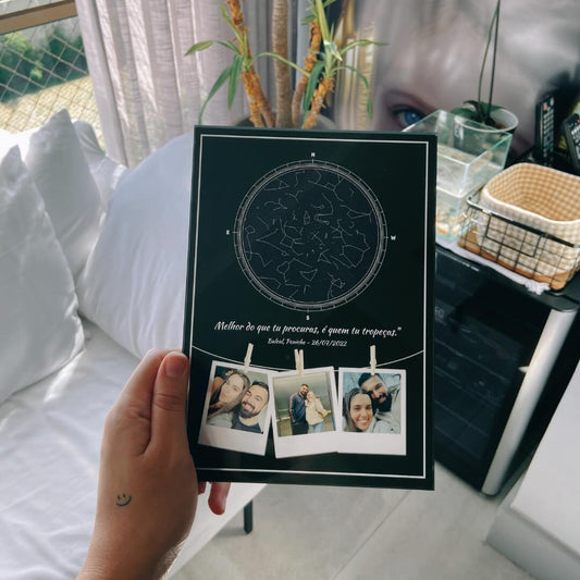 Star Map Polaroid - Black